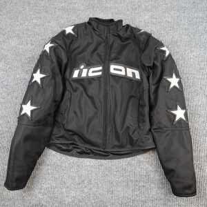 Icon Hooligan 54 Jacket Womens Small Black Motorcycle Riding Stars Mesh Textile